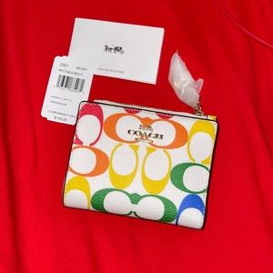 Coach Rainbow signature white multicolor wallet
